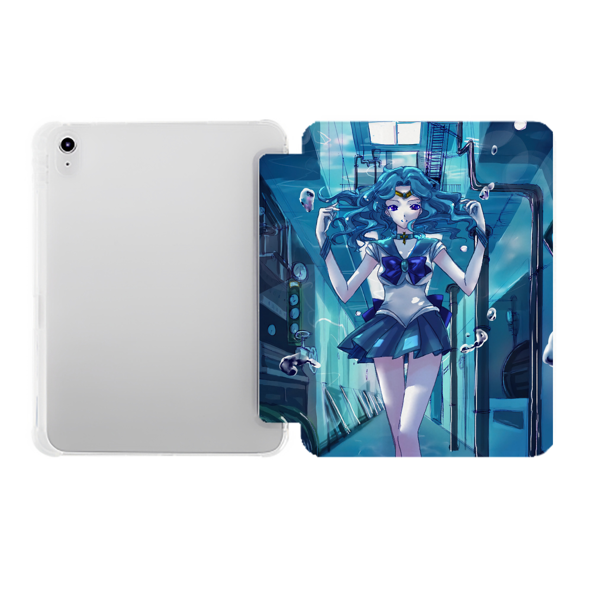 （画像用） 美少女戦士セーラームーン Sailor Moon IPad ケース ペン収納付き 三つ折りスタンド PUレザー×シリコン 対応機種9.5/10.5/10.9インチ